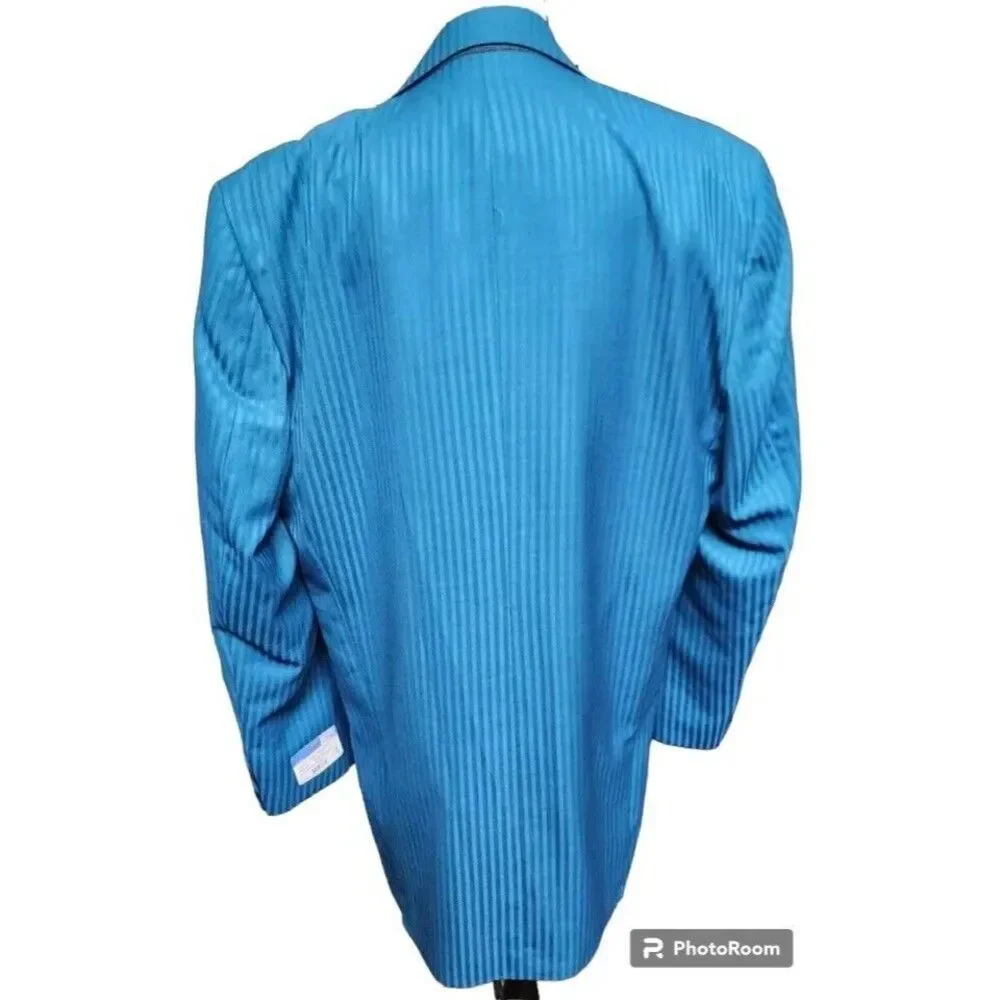 Ferera Teal Green 3 Piece Suit Mens Size 42L NEW Dapper Gentleman